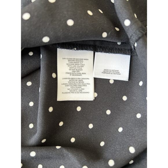 Polka Dot Travel Friendly Women’s Blouse 3/4 Sleeve Sheer Timeless Versatile Med - Picture 9 of 10